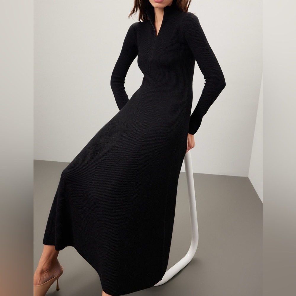 Rosetta Getty x RTR Zip Neck Knit Dress, L
